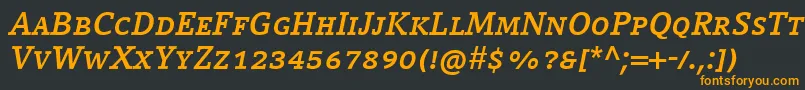 フォントCompatilLetterLtComBoldItalicSmallCaps – 黒い背景にオレンジの文字