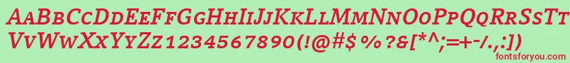 CompatilLetterLtComBoldItalicSmallCaps Font – Red Fonts on Green Background