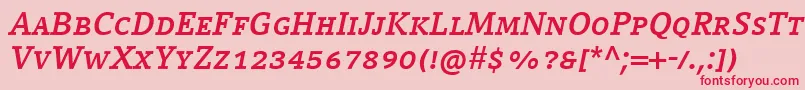 Шрифт CompatilLetterLtComBoldItalicSmallCaps – красные шрифты на розовом фоне