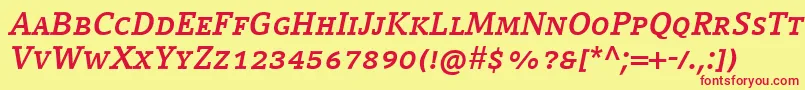 Шрифт CompatilLetterLtComBoldItalicSmallCaps – красные шрифты на жёлтом фоне