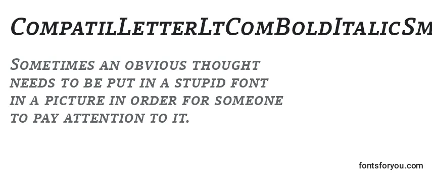 Review of the CompatilLetterLtComBoldItalicSmallCaps Font