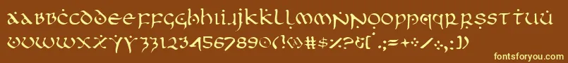 FirstOrderLight-fontti – keltaiset fontit ruskealla taustalla