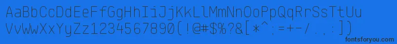 KlartextMonoThin Font – Black Fonts on Blue Background