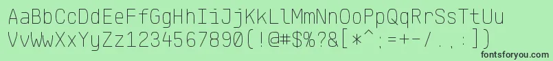 フォントKlartextMonoThin – 緑の背景に黒い文字