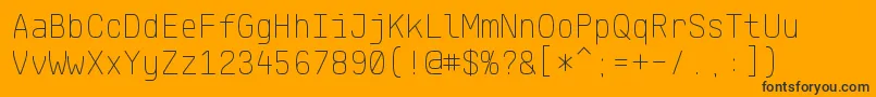 KlartextMonoThin-Schriftart – Schwarze Schriften auf orangefarbenem Hintergrund