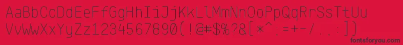 KlartextMonoThin Font – Black Fonts on Red Background