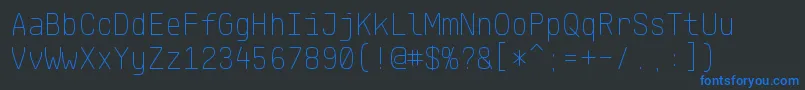 KlartextMonoThin Font – Blue Fonts on Black Background