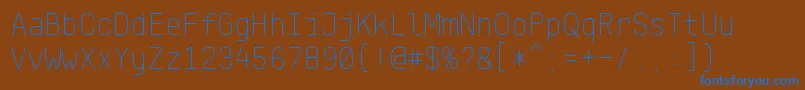KlartextMonoThin Font – Blue Fonts on Brown Background