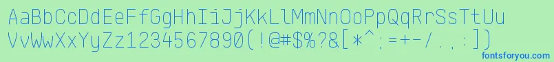 KlartextMonoThin Font – Blue Fonts on Green Background