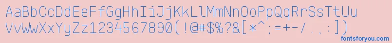 KlartextMonoThin Font – Blue Fonts on Pink Background