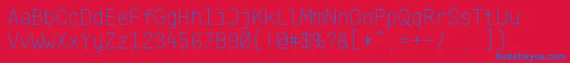 KlartextMonoThin Font – Blue Fonts on Red Background