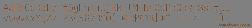KlartextMonoThin Font – Brown Fonts on Gray Background