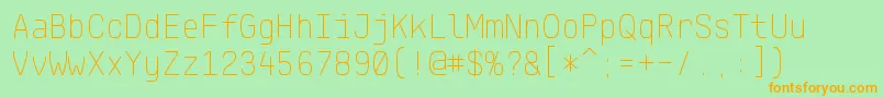 KlartextMonoThin Font – Orange Fonts on Green Background