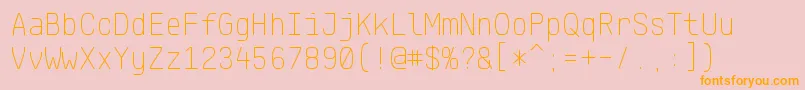 KlartextMonoThin Font – Orange Fonts on Pink Background