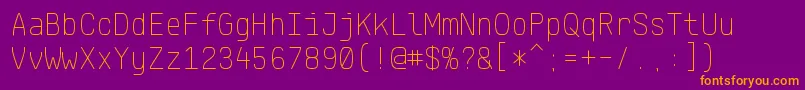 KlartextMonoThin Font – Orange Fonts on Purple Background