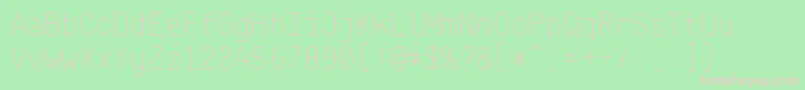 KlartextMonoThin Font – Pink Fonts on Green Background