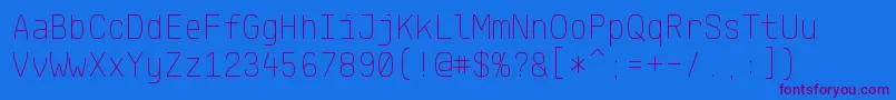 KlartextMonoThin Font – Purple Fonts on Blue Background