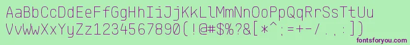 KlartextMonoThin Font – Purple Fonts on Green Background