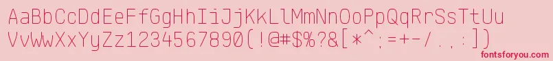 KlartextMonoThin Font – Red Fonts on Pink Background