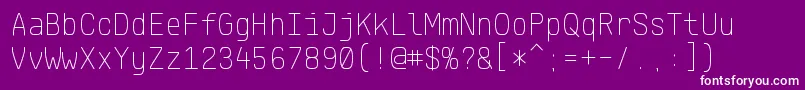 フォントKlartextMonoThin – 紫の背景に白い文字