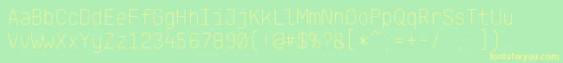 KlartextMonoThin Font – Yellow Fonts on Green Background