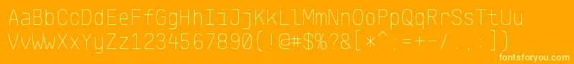 KlartextMonoThin Font – Yellow Fonts on Orange Background