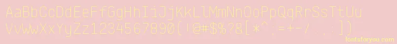 KlartextMonoThin-Schriftart – Gelbe Schriften auf rosa Hintergrund