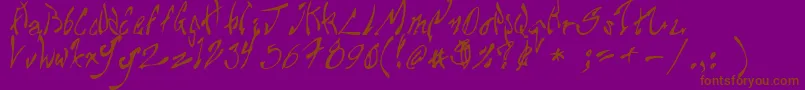 Fonte Chupa10 – fontes marrons em um fundo roxo