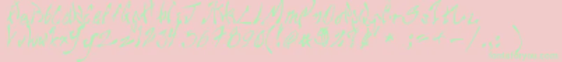 Chupa10-Schriftart – Grüne Schriften auf rosa Hintergrund