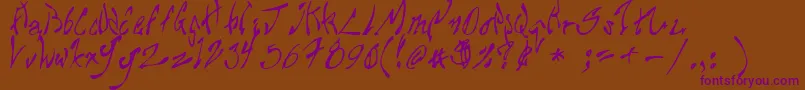 Weitere Informationen zur Chupa10-Schriftart Chupa10-Schriftart – Violette Schriften auf braunem Hintergrund