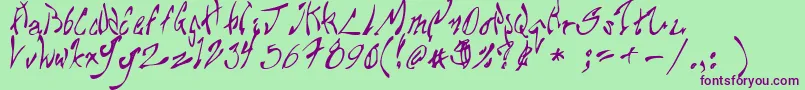 Chupa10 Font – Purple Fonts on Green Background