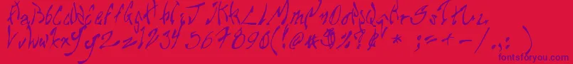 Chupa10 Font – Purple Fonts on Red Background