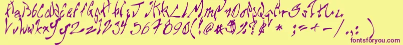 Chupa10 Font – Purple Fonts on Yellow Background