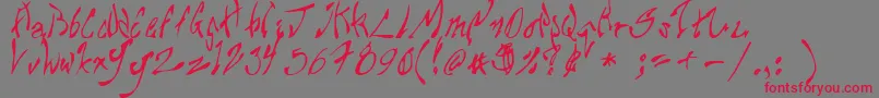 Chupa10 Font – Red Fonts on Gray Background