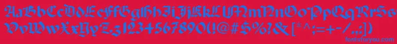 PercivalRegular Font – Blue Fonts on Red Background