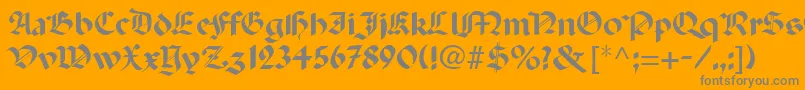 PercivalRegular-Schriftart – Graue Schriften auf orangefarbenem Hintergrund