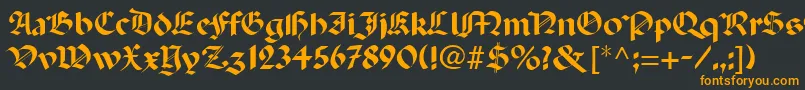 フォントPercivalRegular – 黒い背景にオレンジの文字