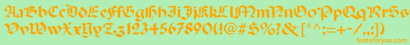 PercivalRegular Font – Orange Fonts on Green Background