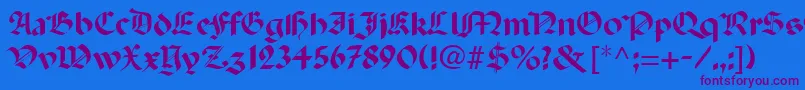 PercivalRegular Font – Purple Fonts on Blue Background