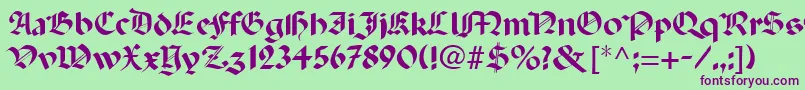 PercivalRegular Font – Purple Fonts on Green Background