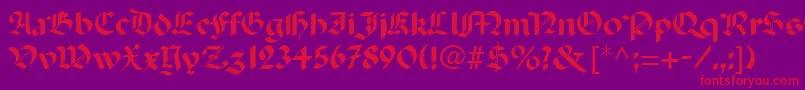 PercivalRegular Font – Red Fonts on Purple Background