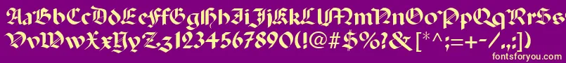 PercivalRegular Font – Yellow Fonts on Purple Background