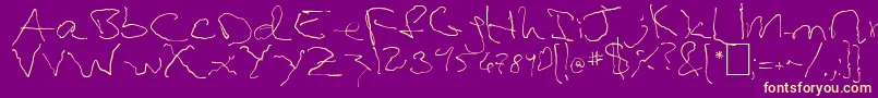 Parkinsons Font – Yellow Fonts on Purple Background