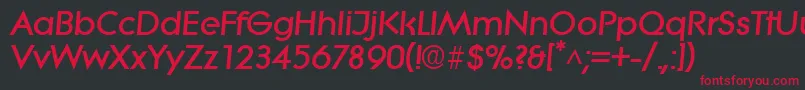 LiteraBoldItalic Font – Red Fonts on Black Background