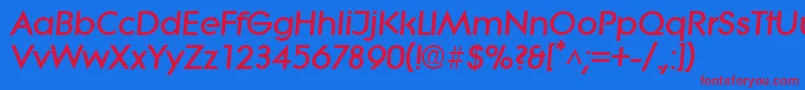 Czcionka LiteraBoldItalic – czerwone czcionki na niebieskim tle