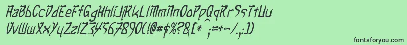 TaibaijanItalic Font – Black Fonts on Green Background