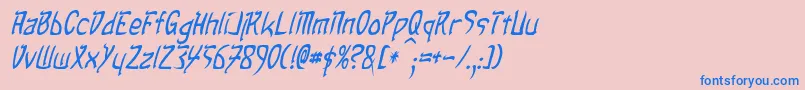 TaibaijanItalic-Schriftart – Blaue Schriften auf rosa Hintergrund