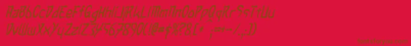 TaibaijanItalic Font – Brown Fonts on Red Background