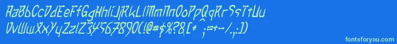 TaibaijanItalic Font – Green Fonts on Blue Background