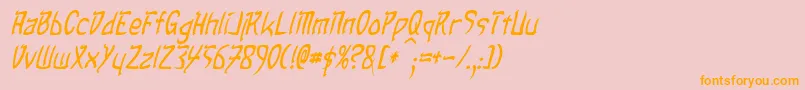 TaibaijanItalic-Schriftart – Orangefarbene Schriften auf rosa Hintergrund